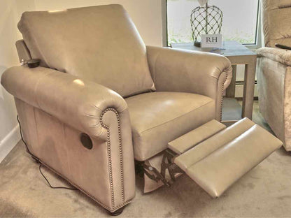 Ethan Allen 'Conor Sherwood Tan' Leather  Power  Recliner