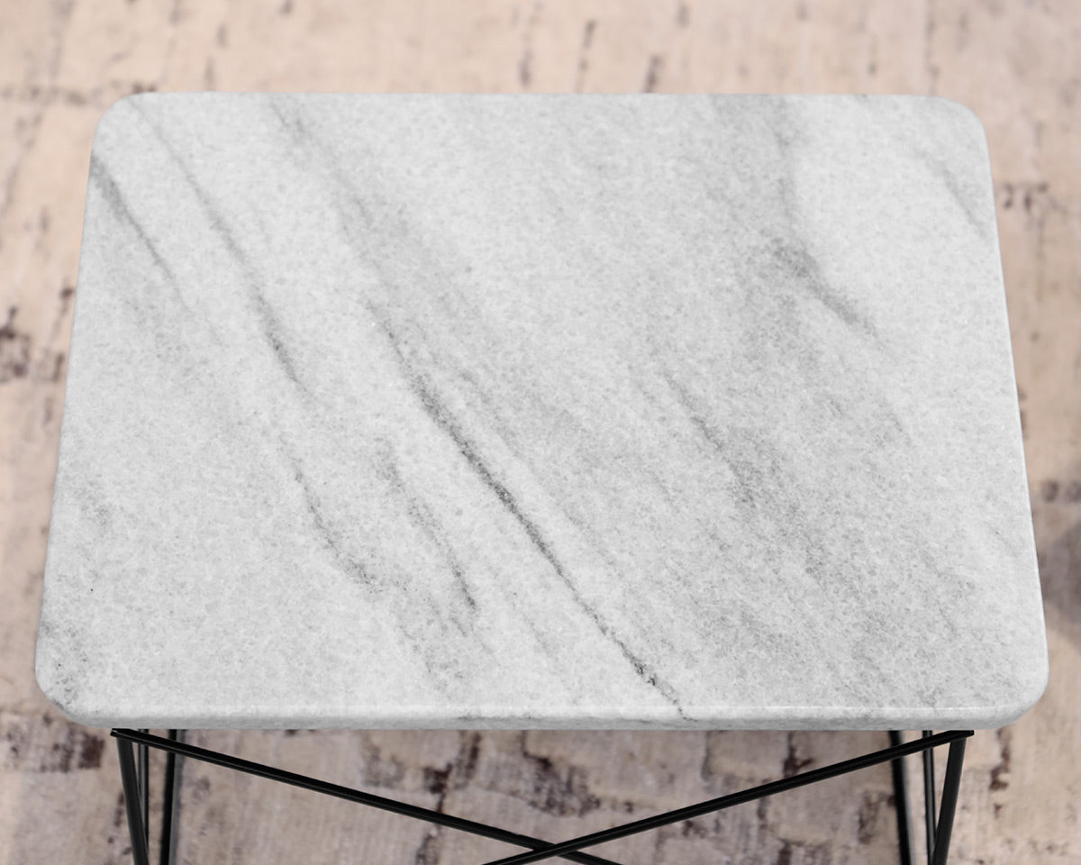 Pair of Eames Stone Top Side Tables