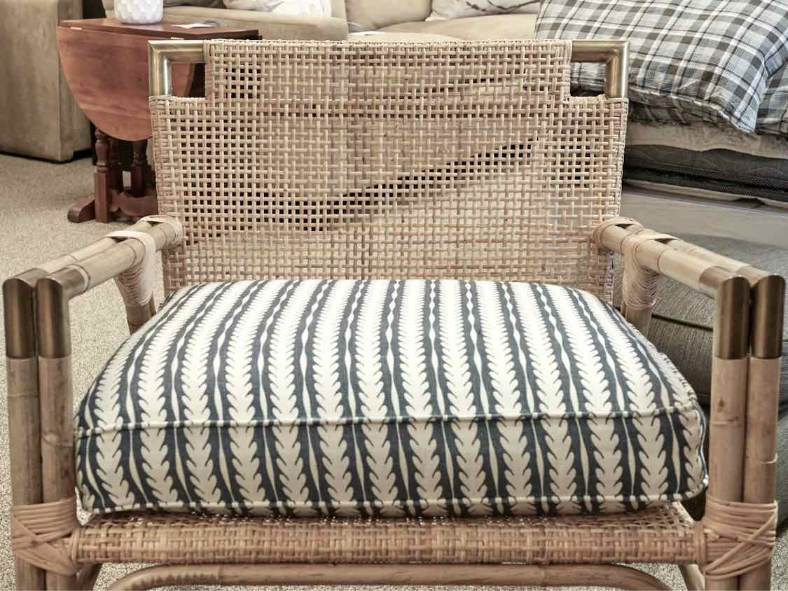 Pair of Serena & Lily 'Mattituck' Rattan Arm Chairs
