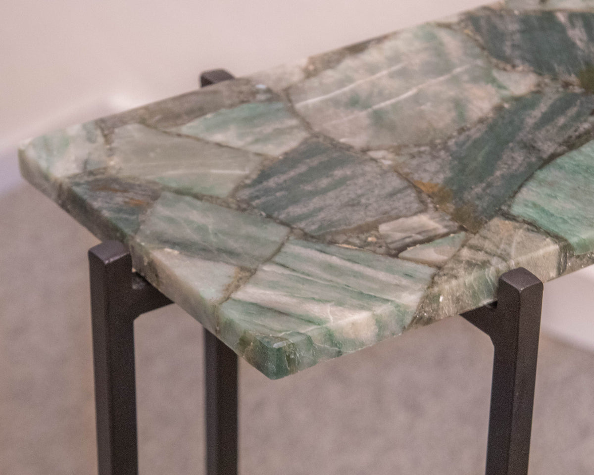 Jade Green Marble Top Console
