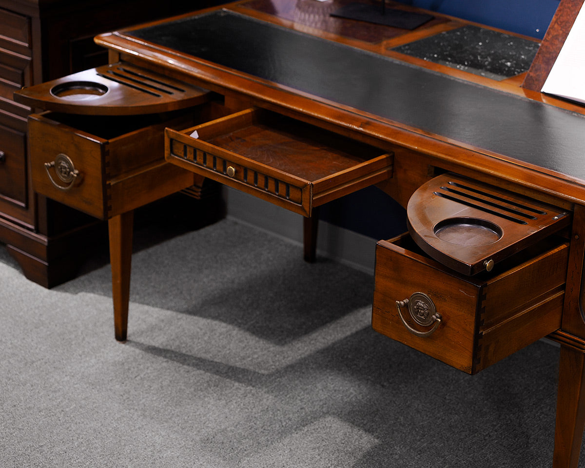 Leather and Marble Top French Desk