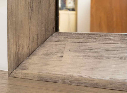 Driftwood Finish 6 Drawer Dresser & Landscape Mirror