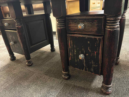 Weathered Black Kidney Desk