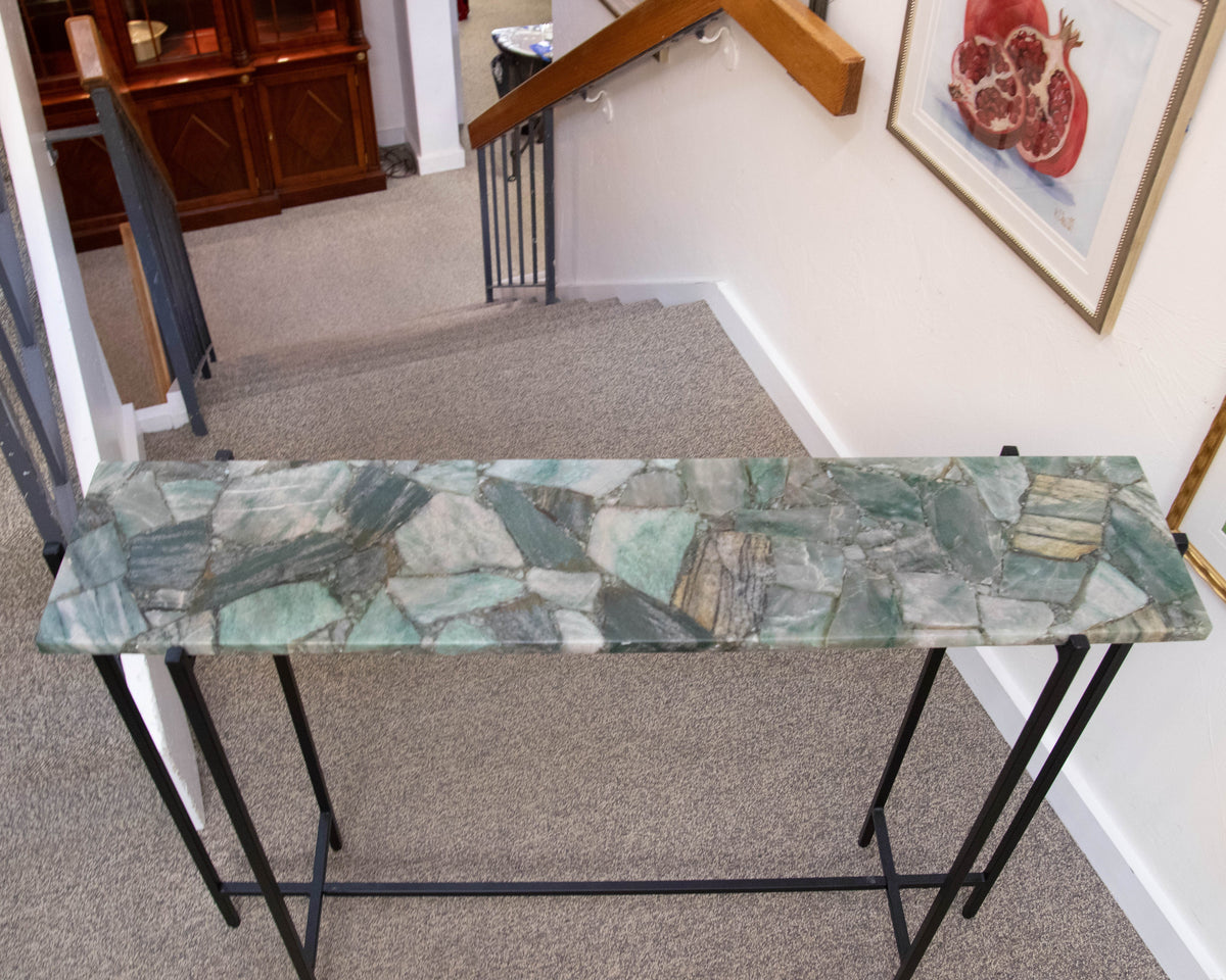 Jade Green Marble Top Console