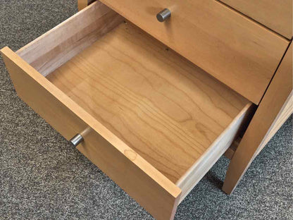 Baronet Lingerie Chest in Maple with Glass Top & Brushed Nickel Pulls