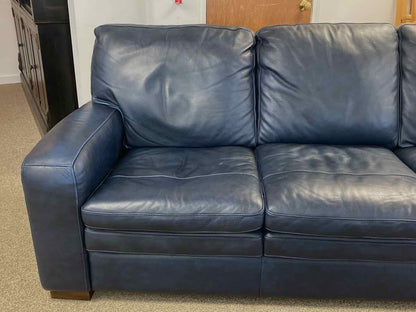 Caruso Top Grain Leather Sofa in Navy