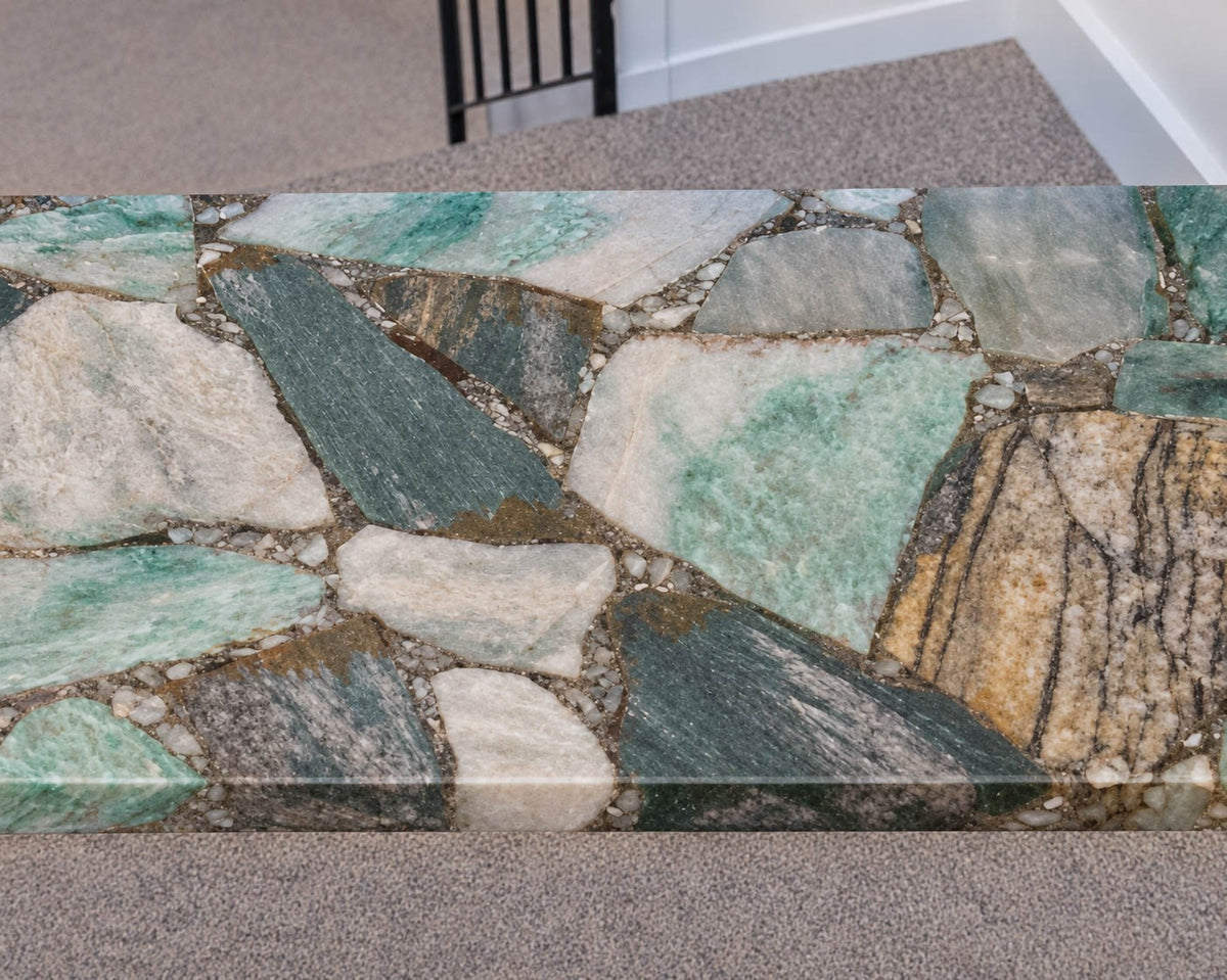 Jade Green Marble Top Console