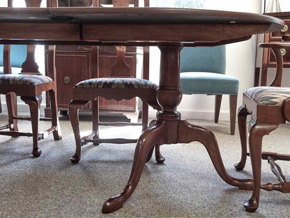 Eldred Wheeler Cherry Double Pedestal Dining Table & Set of Six Chairs