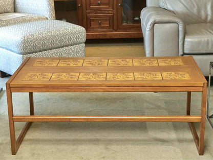 Made In Denmark Cherry Leaf Motif Tiles  Cocktail Table