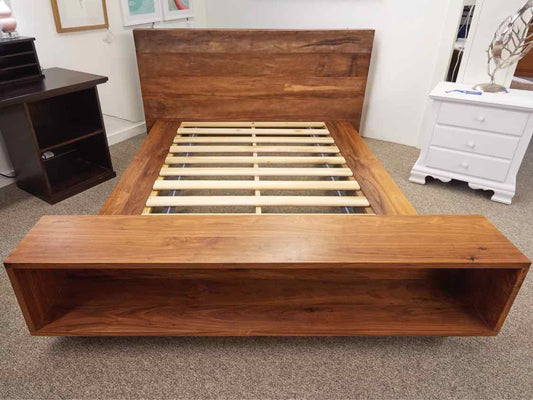 Crate & Barrel Mango Wood Queen Platform Bed