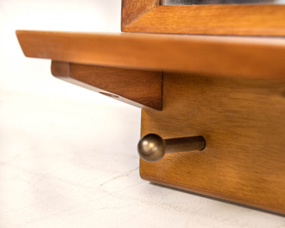 West Elm Mid-Century Modern Mirror with Coat Hooks in Acorn Finish