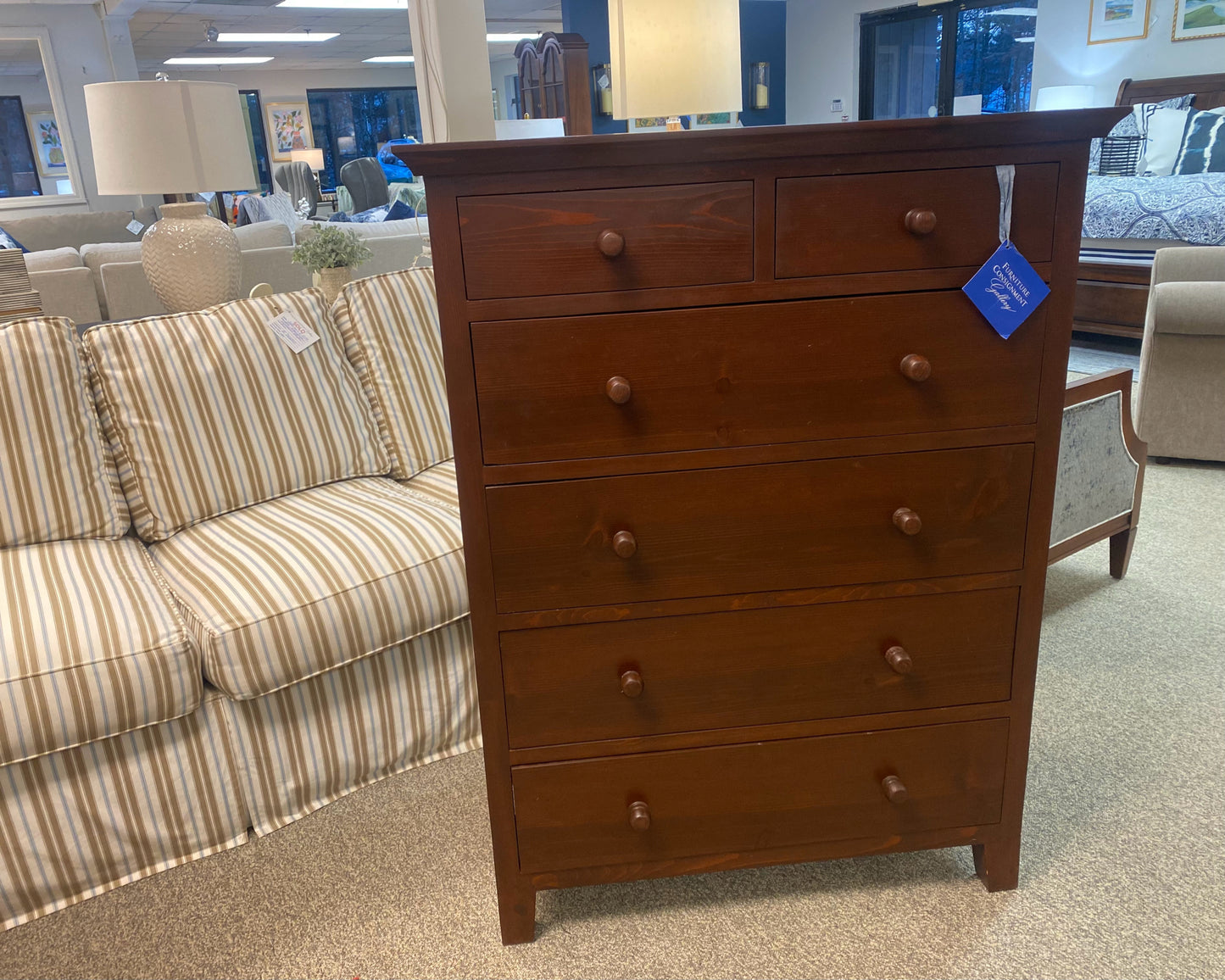 Bench Made Solid Cherry Finish 6 Drawer Chest
