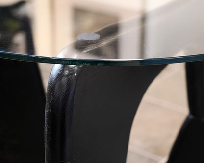 Noguchi Style Side Table With Glass Top