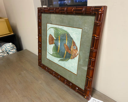 Angel II Wall Decor in Faux Bamboo Frame