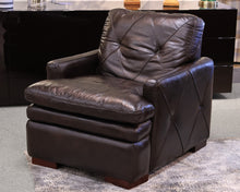 Dark Chocolate Leather Track Arm Chair