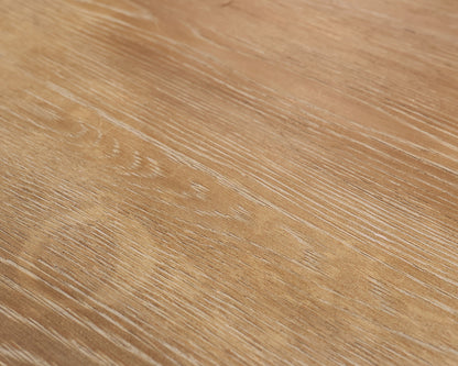 Round Natural Wood Cocktail Table With Black Metal Base