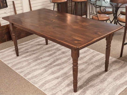 Amish Style Pine Dining Table with Turned Legs
