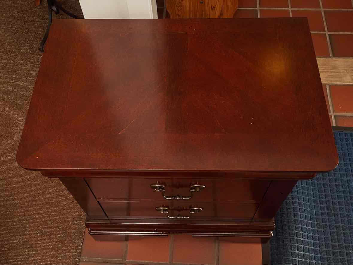 Pair of Louis Phillip Style  Cherry 2 Drawer Nightstands