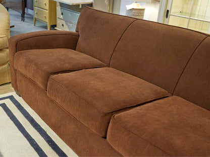 Rowe Chocolate Brown Upholstered 3 Cushion Sofa