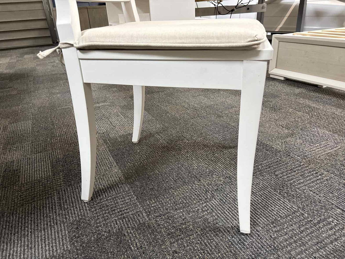 White Slatback Chair w/ Cushion