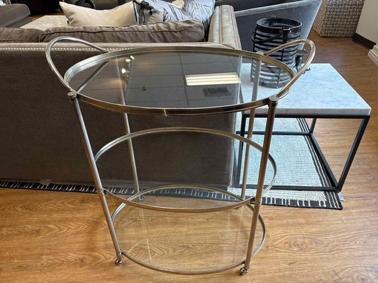 Chrome and Glass Bar Cart