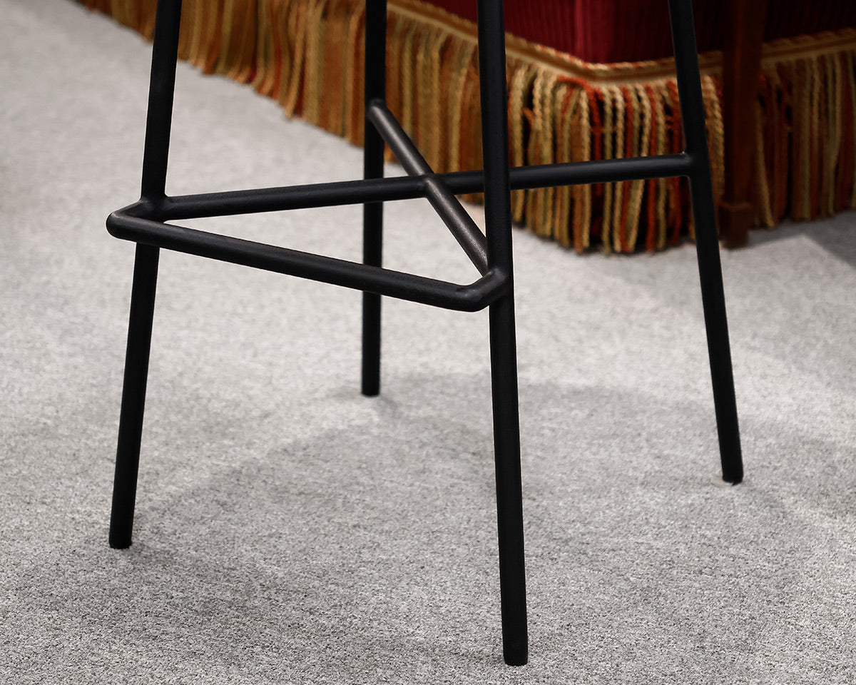 Set of 3 Pottery Barn White Leather Bar Stools