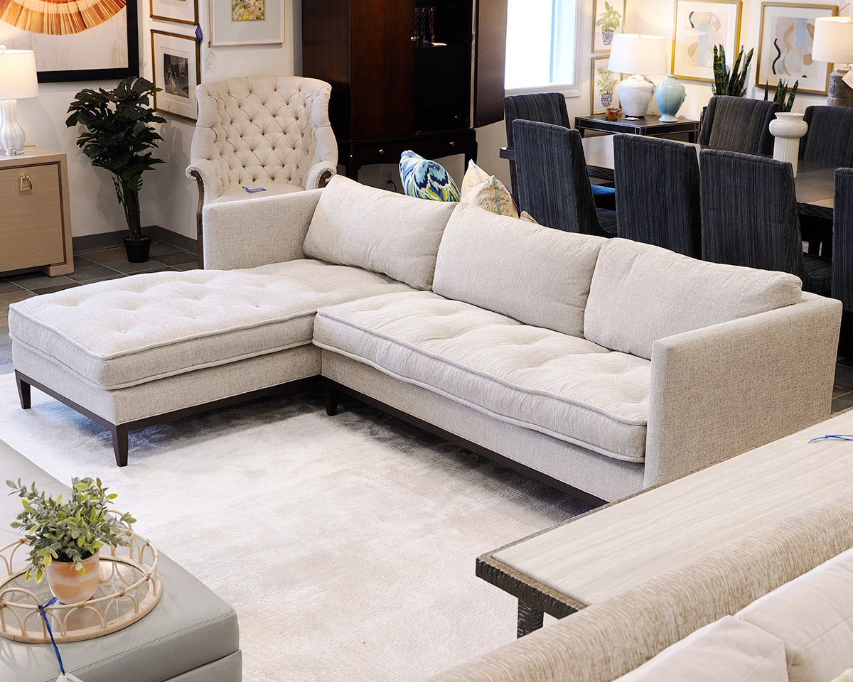 Lee Industries Custom Gray Tufted Two-Piece Sectional