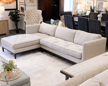 Lee Industries Custom Gray Tufted Two-Piece Sectional