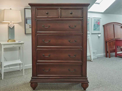 Tall Chest in Cherry Finish with Pewter Pulls