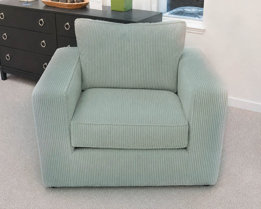 Circle Furniture Oversized Arm Chair & Ottoman in Corduroy