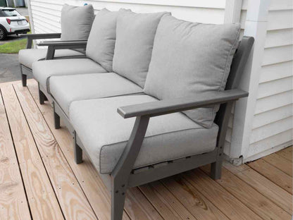 Polywood 3 Cushion Sofa, Pair of Arm Chairs , Cocktail Table Outdoor Set
