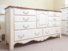 Ethan Allen Swedish  Home Cream Finish 6 Drawer 1 Door Dresser & Mirror