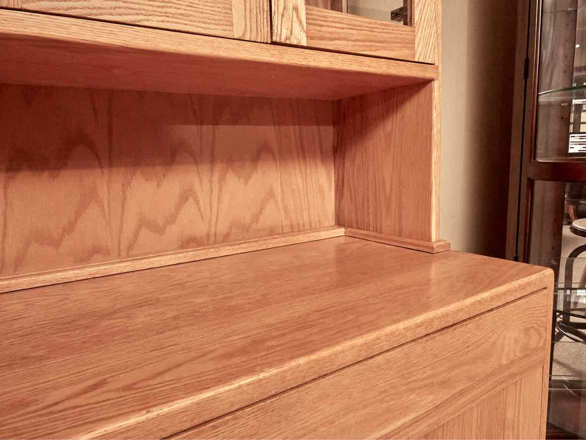 Lydon Furniture Oak China Cabinet with Glass Doors