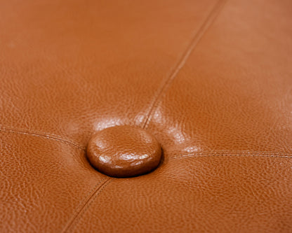 Custom Oval Shaped Leather Ottoman