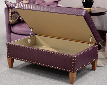 Duralee Custom Purple Storage Ottoman