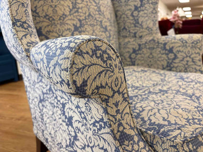 Pair of Damask Wingback Chairs