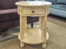 Round Rustic Side Table in Cream