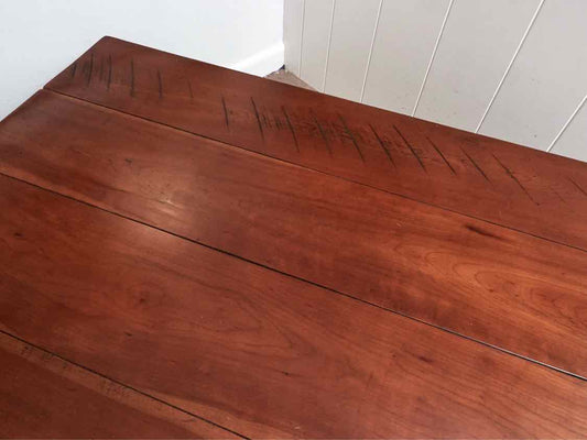 Designs In Wood Inc Cherry Plank Top Black Finish Turned Legs Cocktail Table