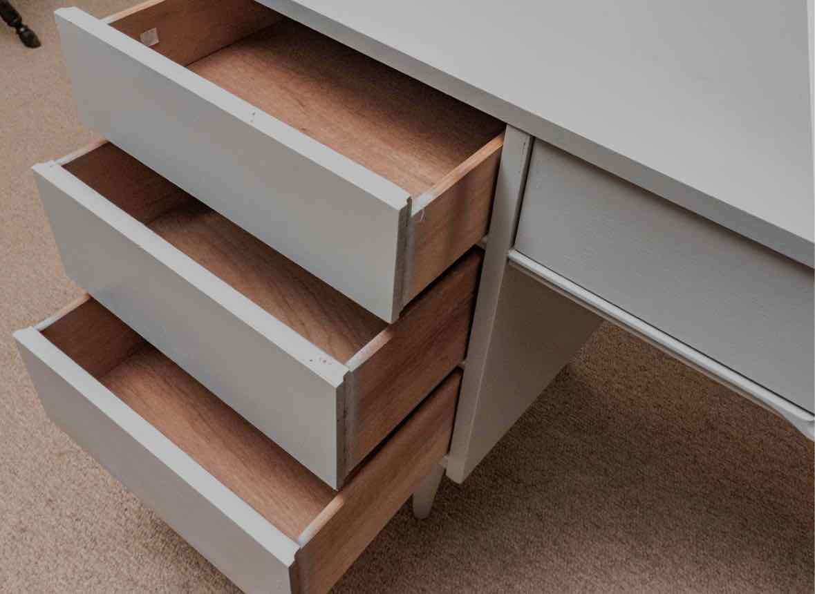 Mid Century Desk in 'Ice Blue' Finish