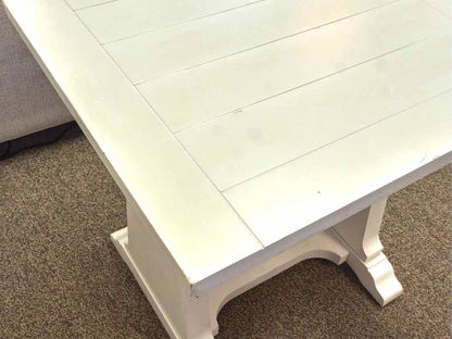 Pair of White Plank Top Side Tables