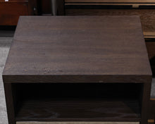 Pair of Restoration Hardware Bezier 26" Open Nightstands in Brown Oak & Steel