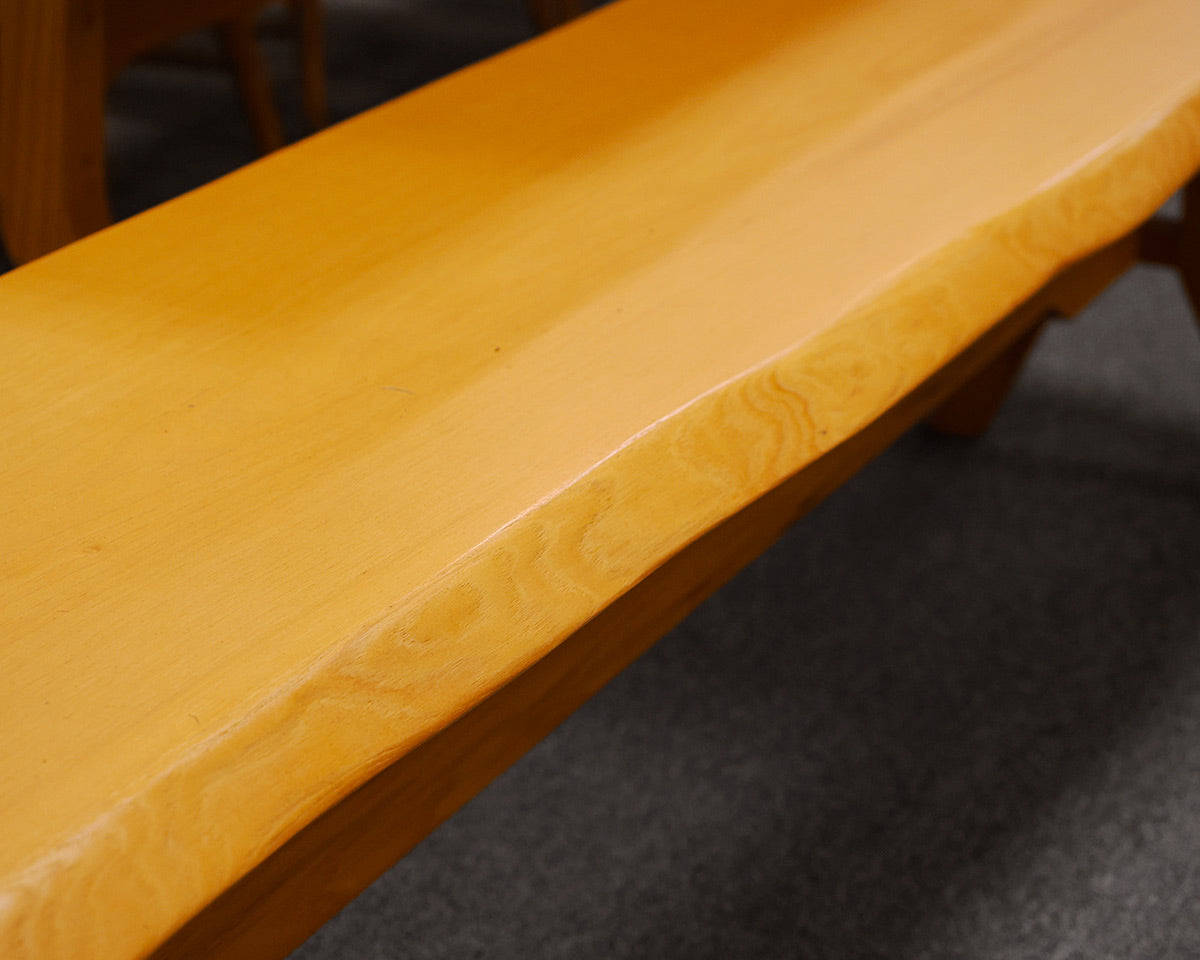 Pompanoosuc Mills Ash Live Edge Table, Benchl & Chair Set