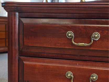 Cherry Bowfront Nightstand in Cinnamon Finish