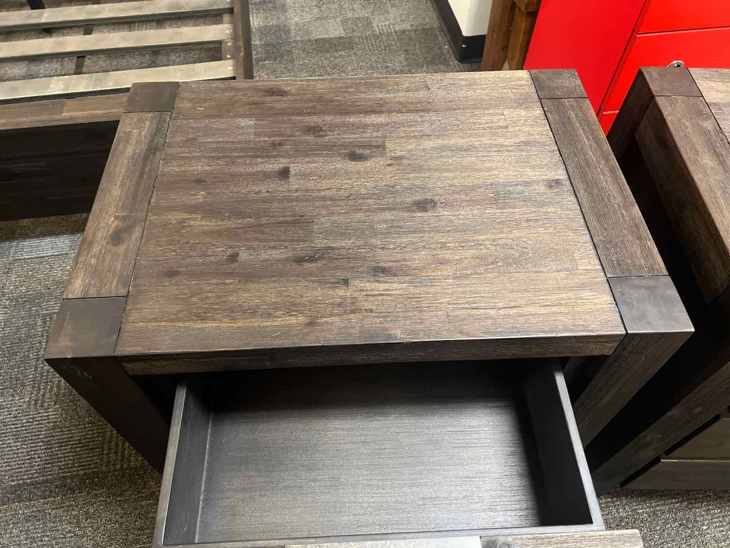 Pair of Dark Distressed Nightstands