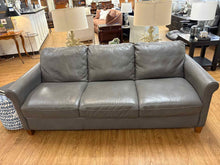 Natuzzi Grey Leather 3-Seat Sofa