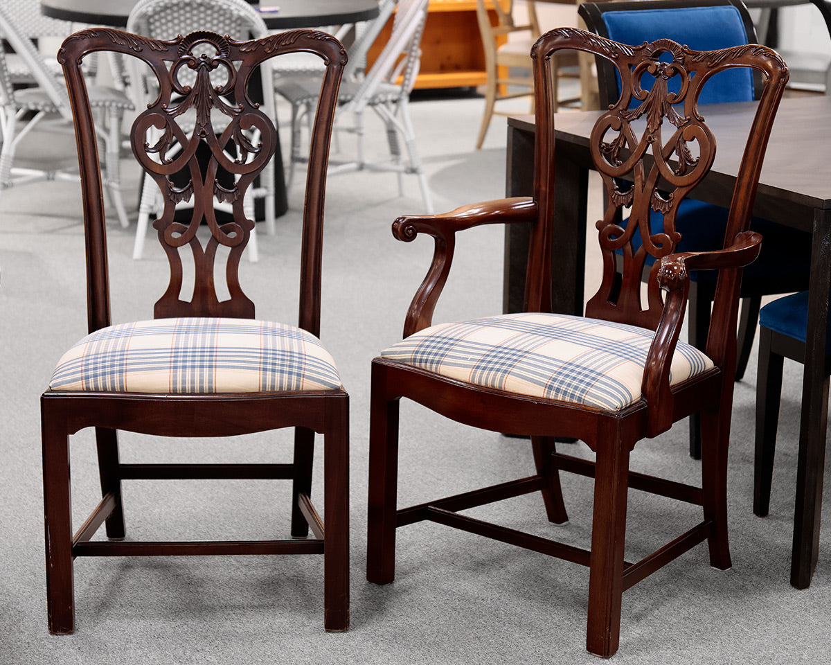 Set of 8 Henredon Chippendale Style Dining Chairs