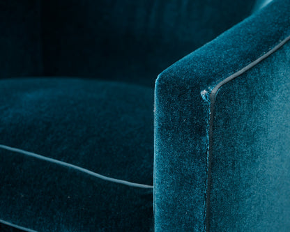 Pair of A. Rudin Custom Upholstered Swivel Chairs