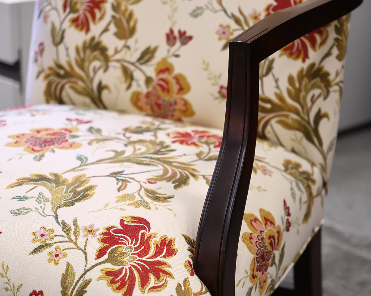 Pair of Ethan Allen Floral Upholstered Chairs