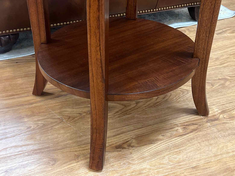 Round Medium Finish Oak Side Table