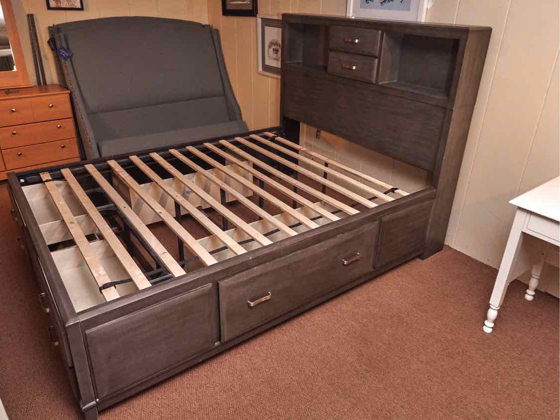 Ashley Furniture Queen 6 Drawer Storage  Bed In Slate Grey Finish